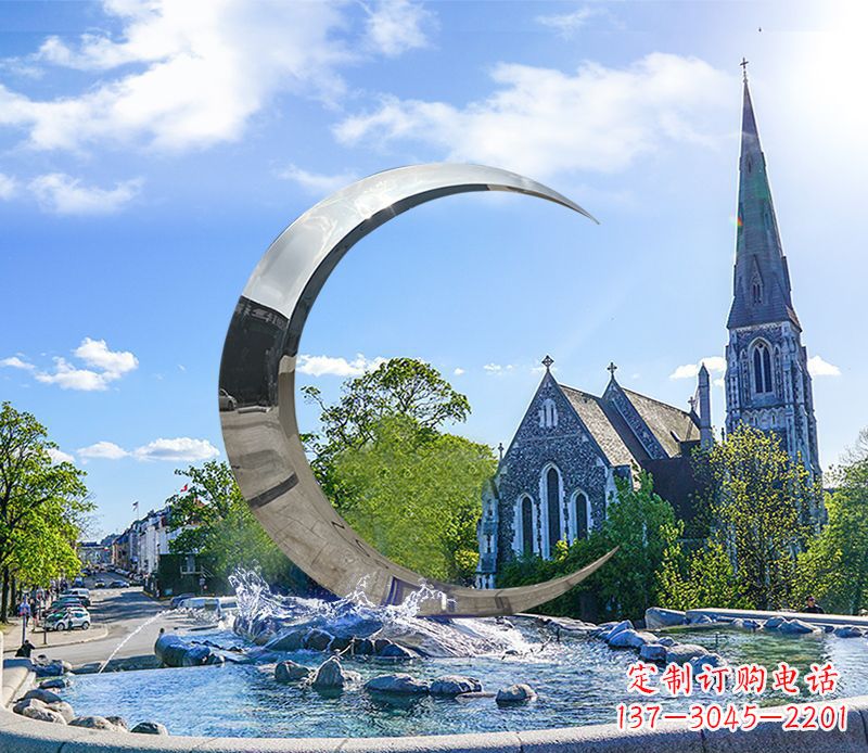 淮安不锈钢景观月亮雕塑精美绝伦