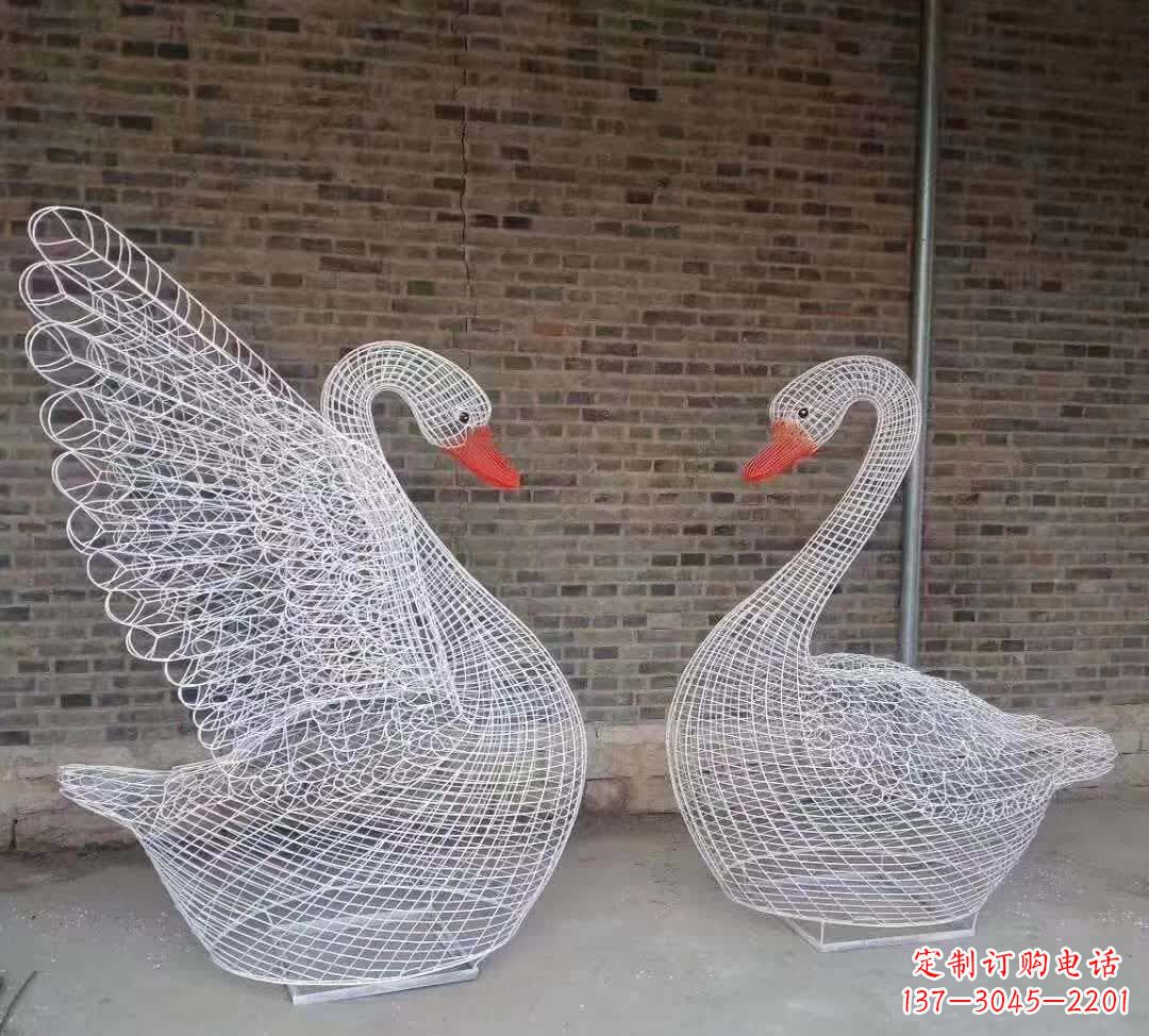 淮安不锈钢镂空天鹅动物雕塑
