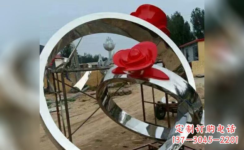 淮安不锈钢玫瑰花戒指雕塑