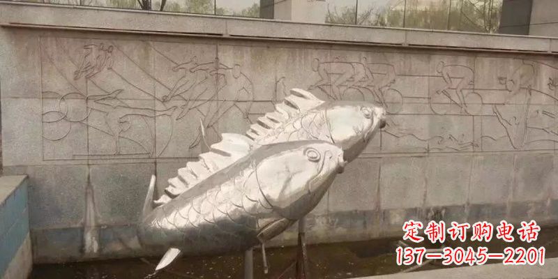 淮安不锈钢鲤鱼雕塑精美的艺术品