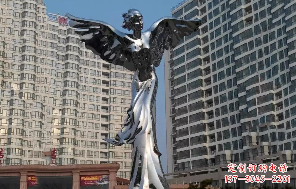 淮安不锈钢天使雕塑传递着美丽与希望