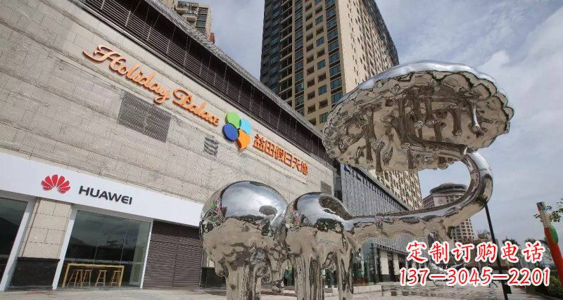 淮安不锈钢门前的大象雕塑