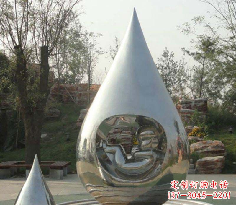 淮安不锈钢水滴雕塑精致简约的艺术之美