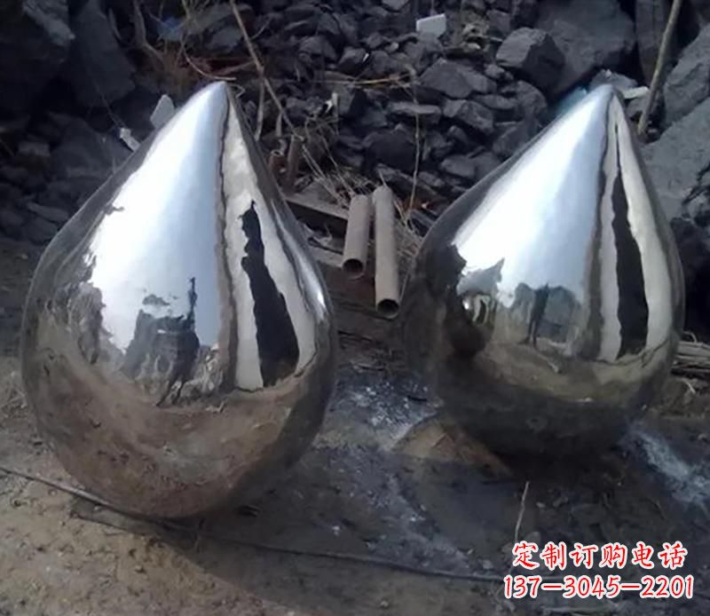 淮安不锈钢水滴雕塑美丽绽放