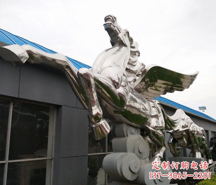 淮安不锈钢飞马城市雕塑展现城市精神