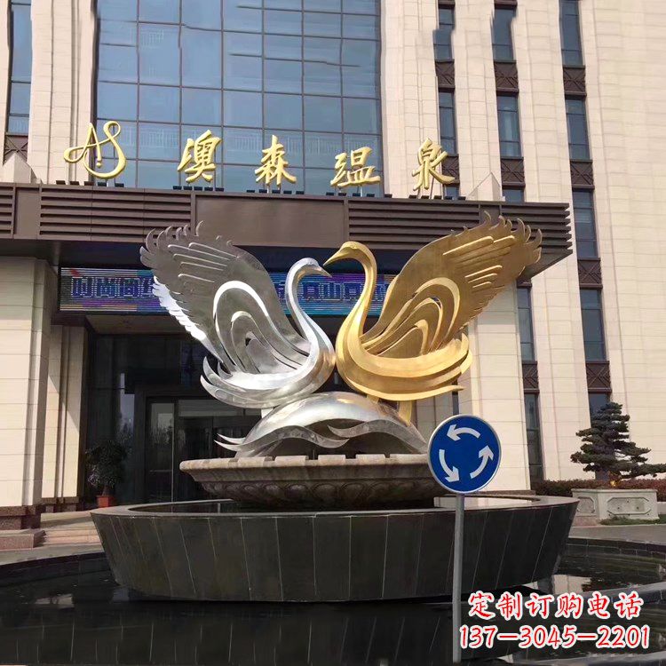 淮安不锈钢天鹅景观雕塑