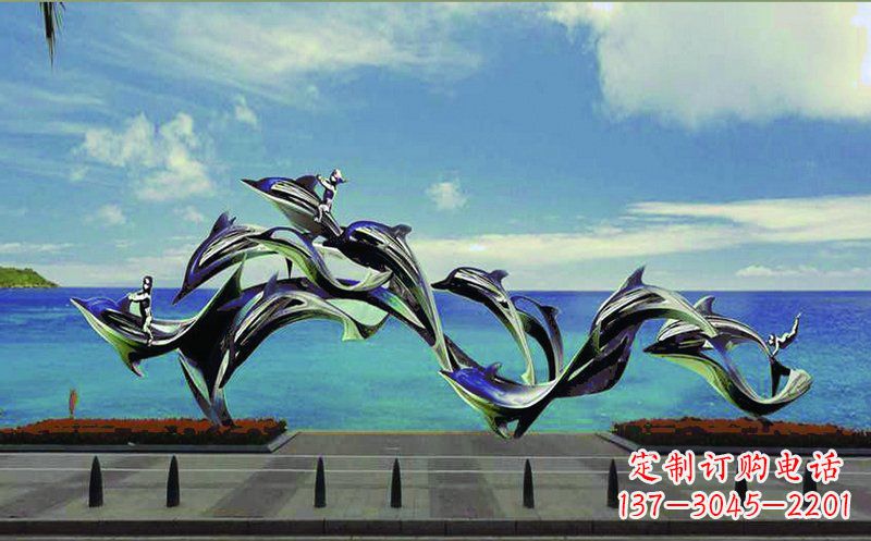 淮安不锈钢海豚广场雕塑——精致而又活泼