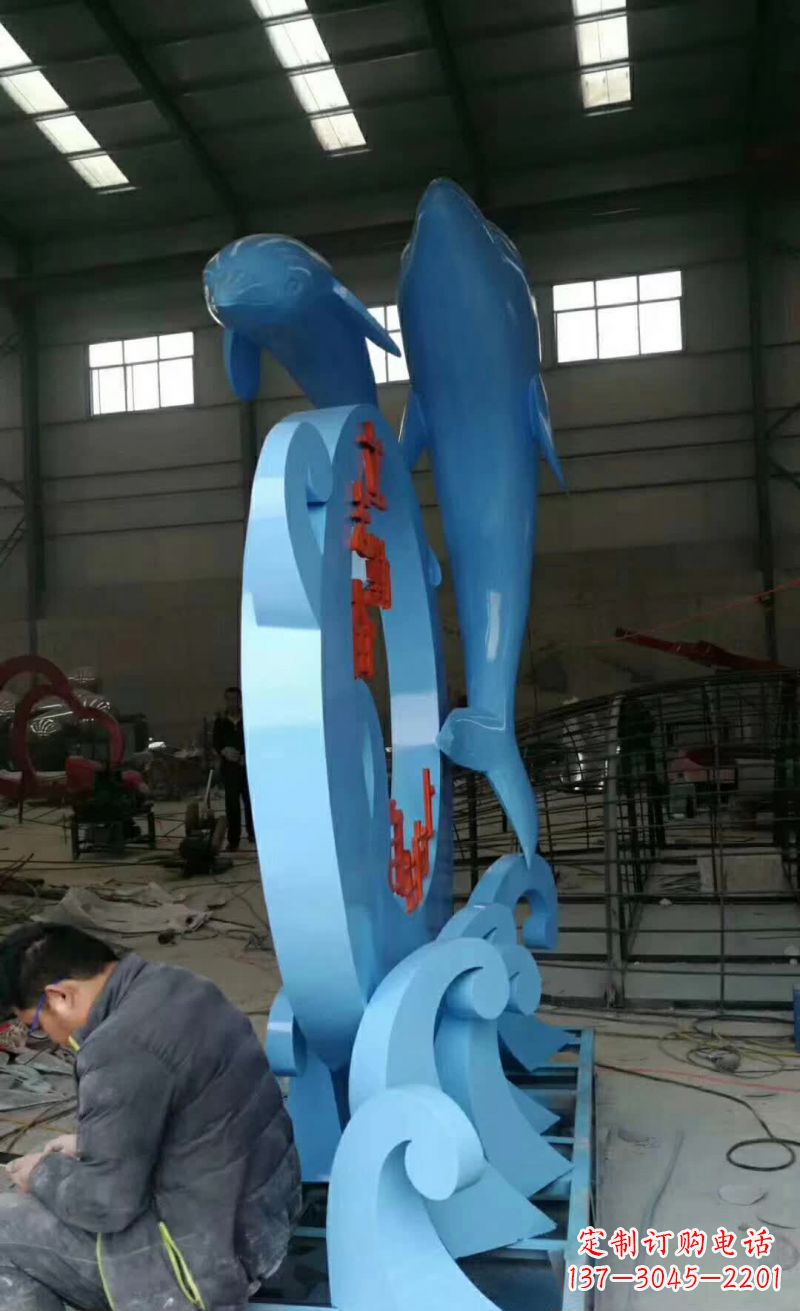 淮安不锈钢海豚雕塑精致优雅的艺术品