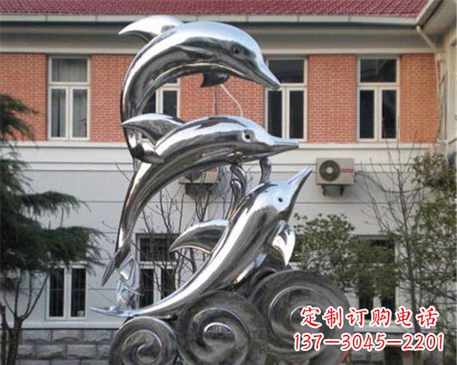 淮安不锈钢海豚雕塑跳跃的海洋精灵