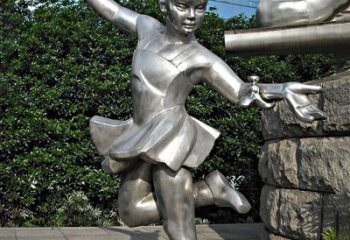 淮安儿童雕塑不锈钢跳舞人物