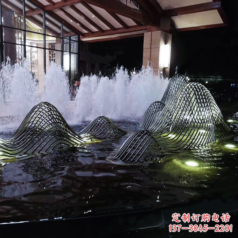 淮安不锈钢铁艺水景假山精美雕塑艺术