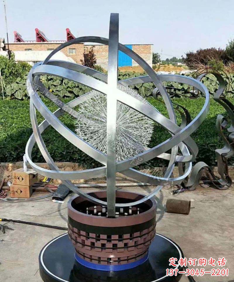 淮安不锈钢铁艺圆环景观雕塑