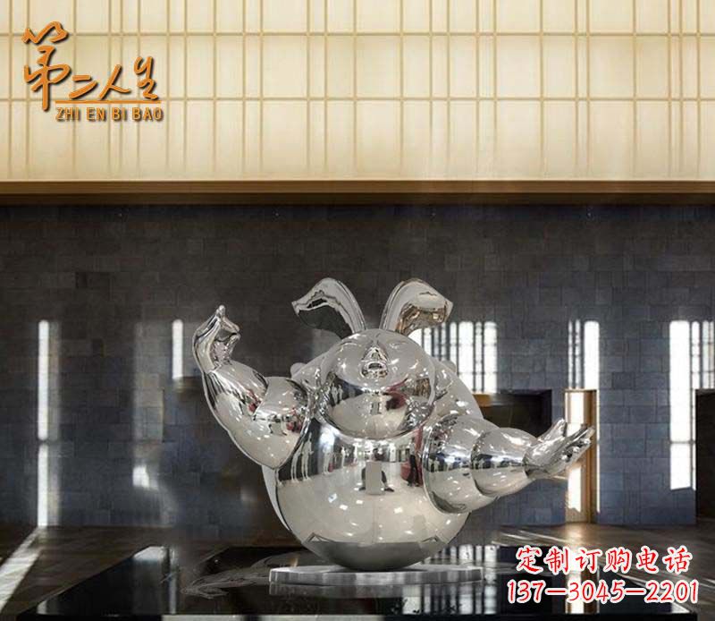淮安不锈钢兔子抽象雕塑