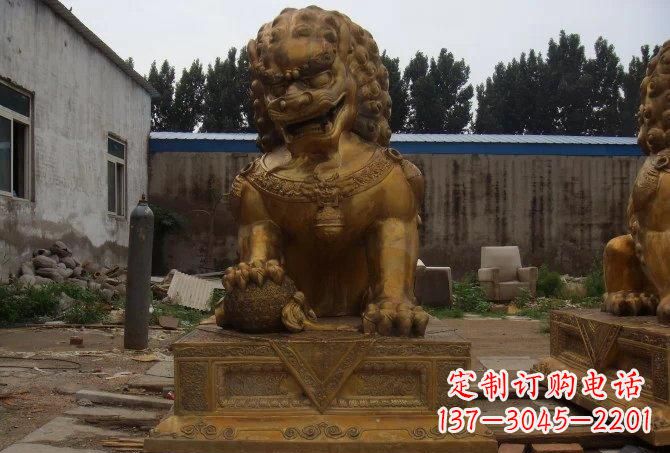 淮安静谧的狮子雕塑精美的工艺与精神传承