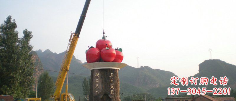 淮安不锈钢苹果雕塑缔造城市风采