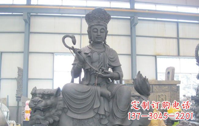 淮安乘狮子的文殊菩萨石雕