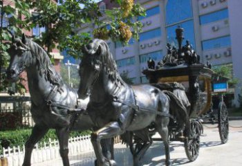 淮安马车雕塑西方步行街的瑰宝