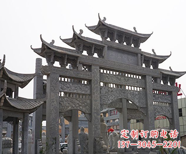 淮安村庄大型牌坊石雕