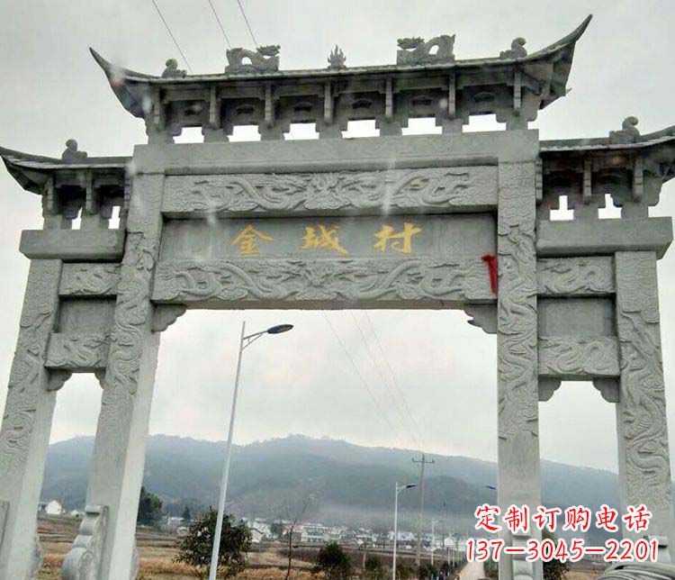 淮安村庄牌坊石雕 (2)