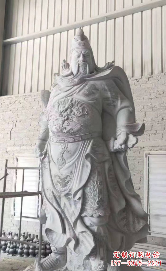 淮安大理石关公雕塑,精美绝伦