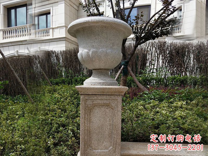 淮安大理石花钵小区花盆石雕