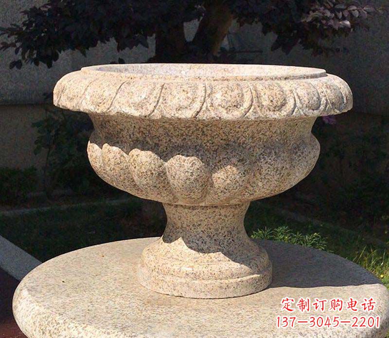 淮安大理石花钵公园花盆石雕
