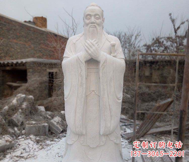 淮安大理石孔子行教像古代名人石雕
