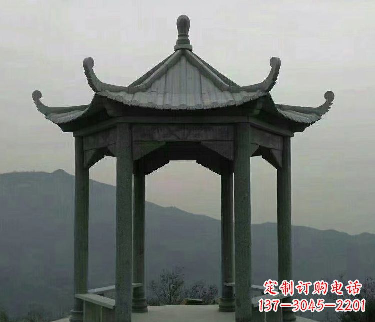 淮安大理石凉亭景区六角石雕