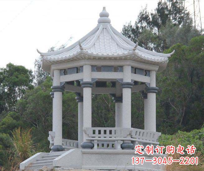 淮安大理石六角石雕凉亭