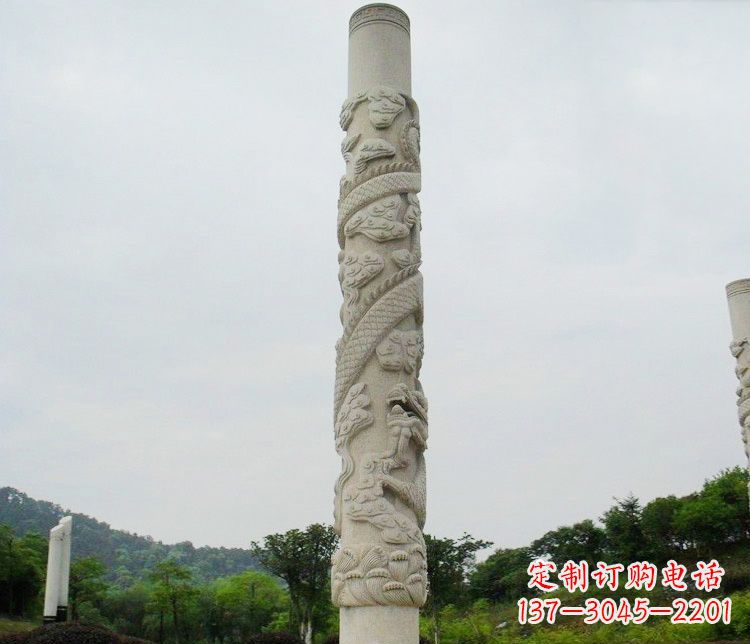 淮安大理石盘龙柱雕塑