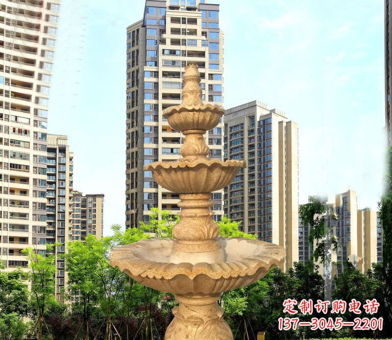 淮安大理石三层喷泉公园石雕 (2)