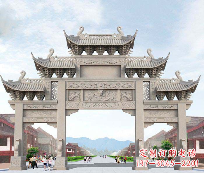 淮安大理石三门石雕牌坊