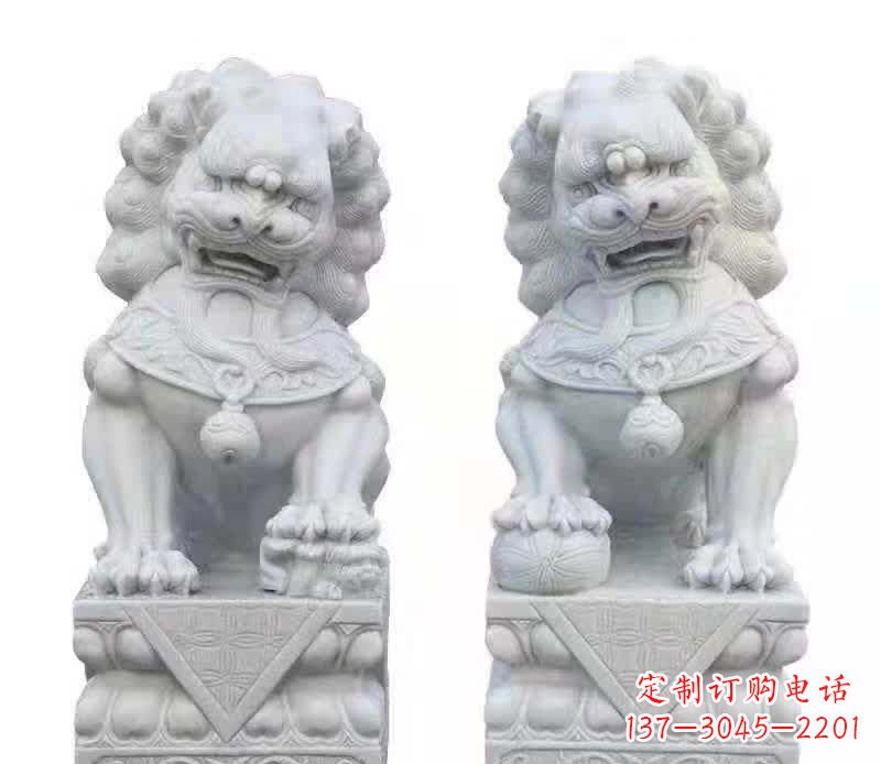 淮安大理石狮子雕塑震撼视觉、传承文化