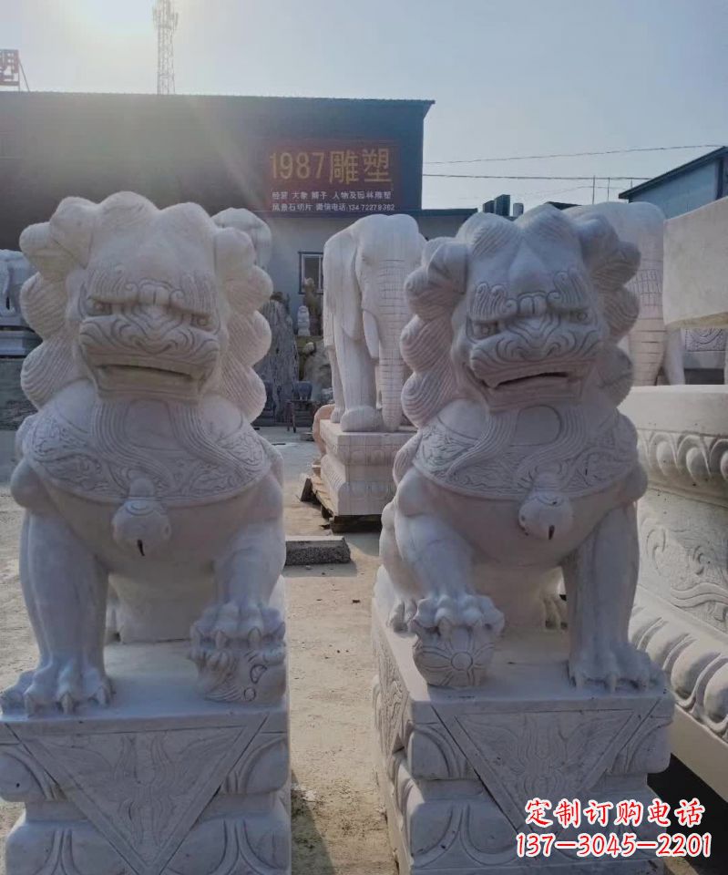 淮安大理石狮子雕塑,象征威严