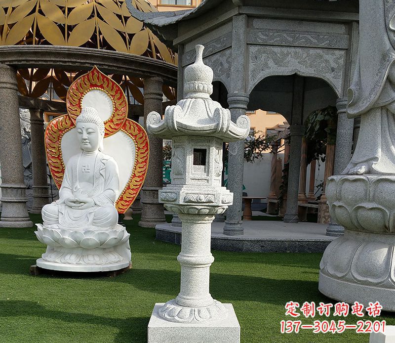 淮安独特的大理石石灯笼寺庙石雕