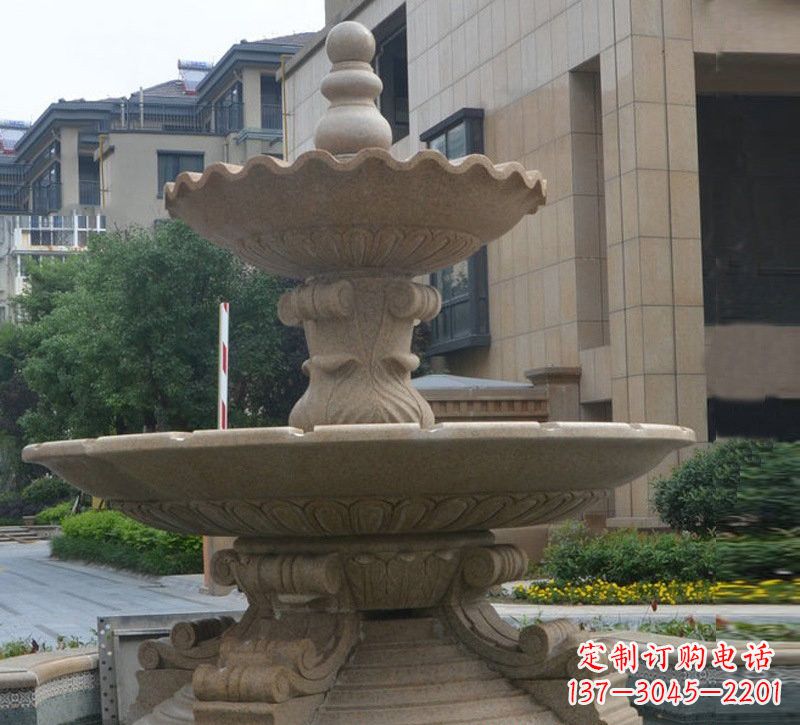 淮安简约双层大理石喷泉雕塑