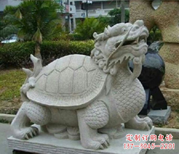淮安大理石铜钱龙龟小区石雕