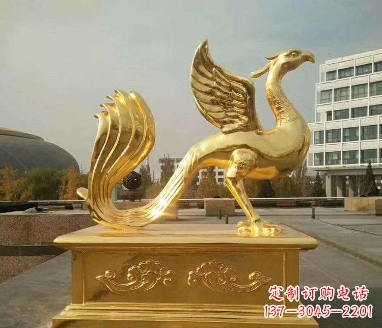 淮安大型凤凰动物铜雕塑