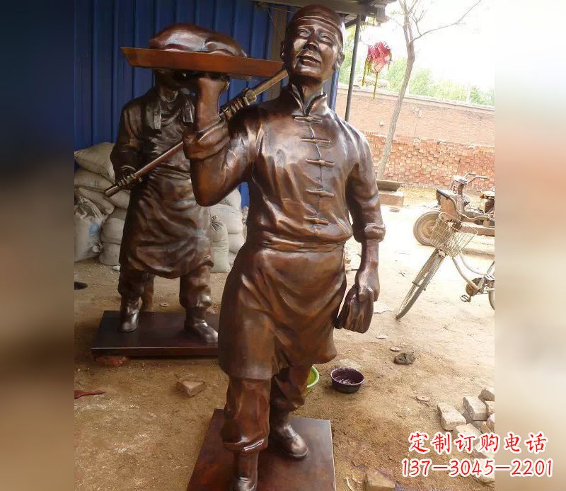淮安店小二铜雕,精美绝伦,永传佳话