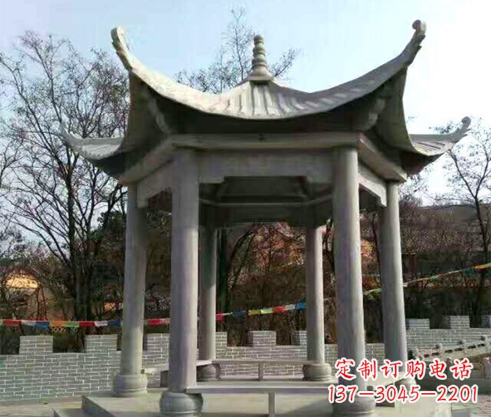 淮安仿古六角凉亭石雕 (4)