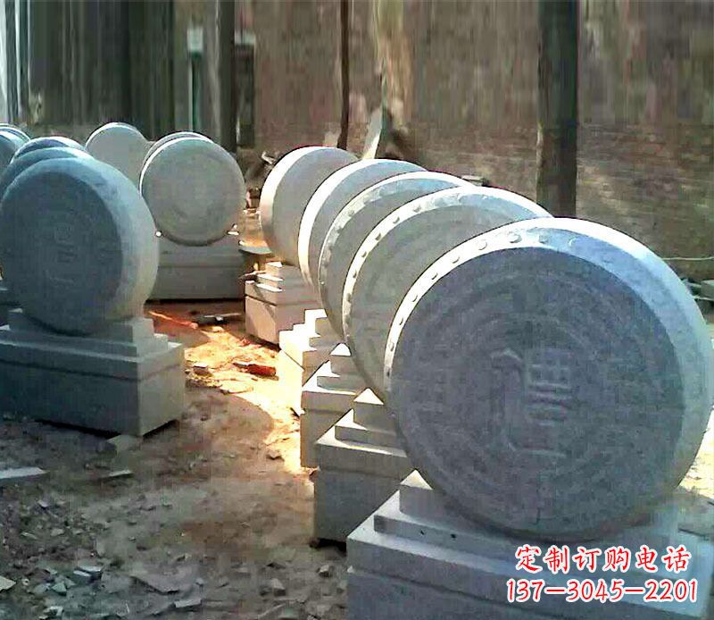 淮安仿古石门墩招财抱鼓石雕