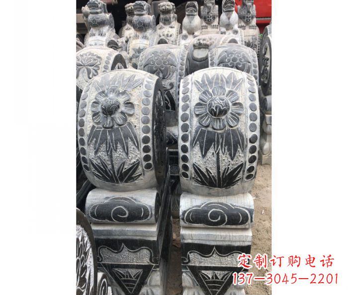 淮安仿古石门墩镇宅抱鼓石雕塑