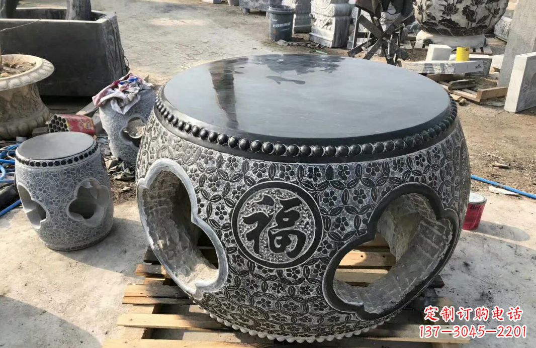 淮安中领雕塑 | 精美仿古石桌凳雕塑