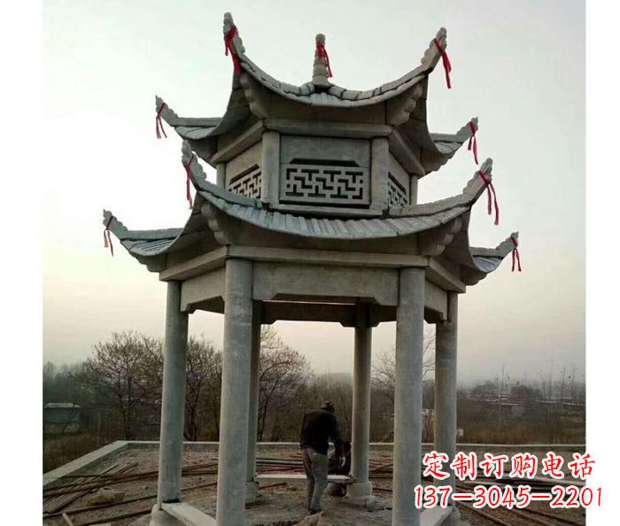 淮安仿古双层石雕凉亭