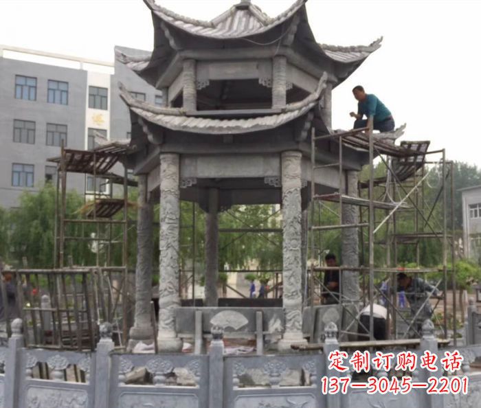 淮安仿古双层石雕凉亭