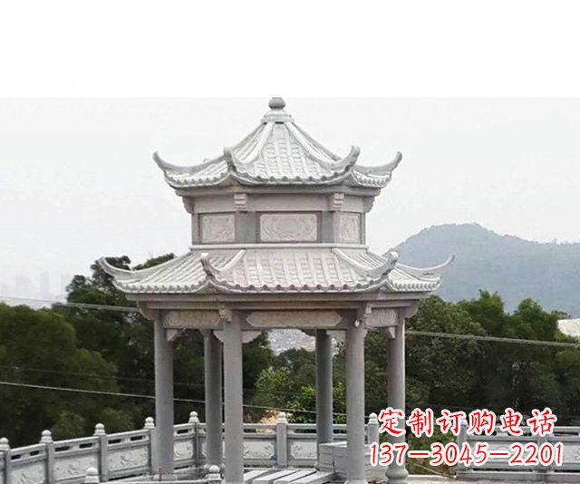 淮安仿古双层石雕凉亭