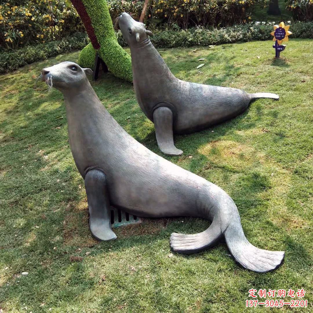 淮安精美玻璃钢海豹雕塑