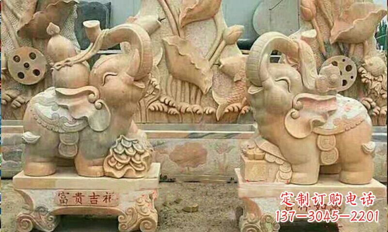 淮安祥和典雅 富贵吉祥大象石雕