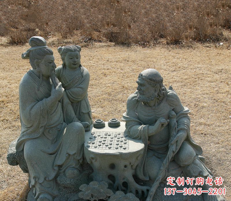 淮安八仙下棋铜雕塑