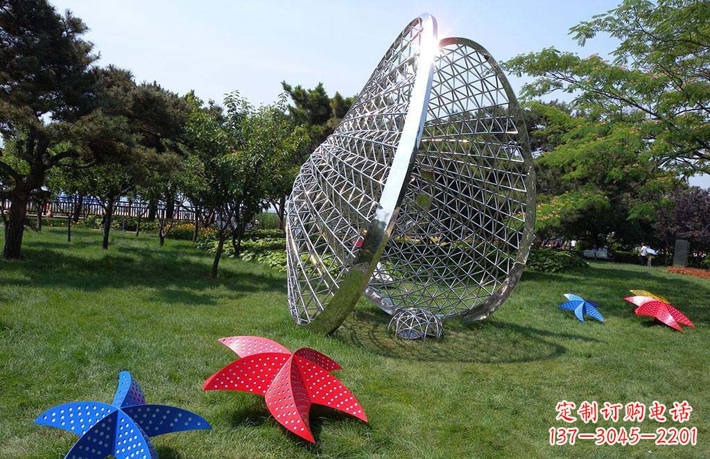淮安精美不锈钢贝壳海星景观雕塑
